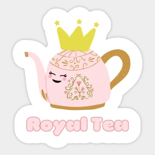 Royal Tea Kawaii Teapot with Crown Sticker